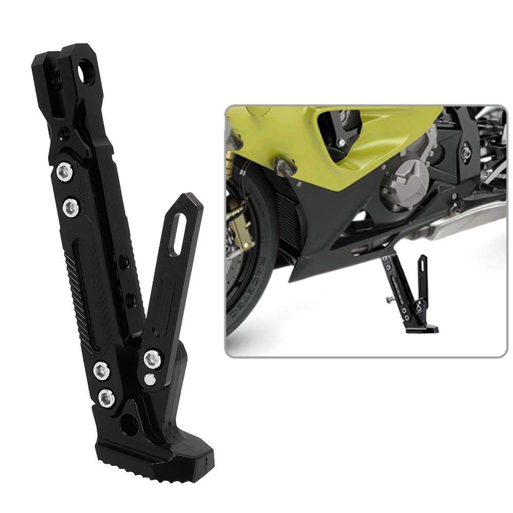 DEWIN Motorrad Seitenständer, B0503 Verstellbarer Rahmen aus Aluminiumlegierung, Horizon Bracket Kickstand für Motorräder (Schwarz) von DEWIN