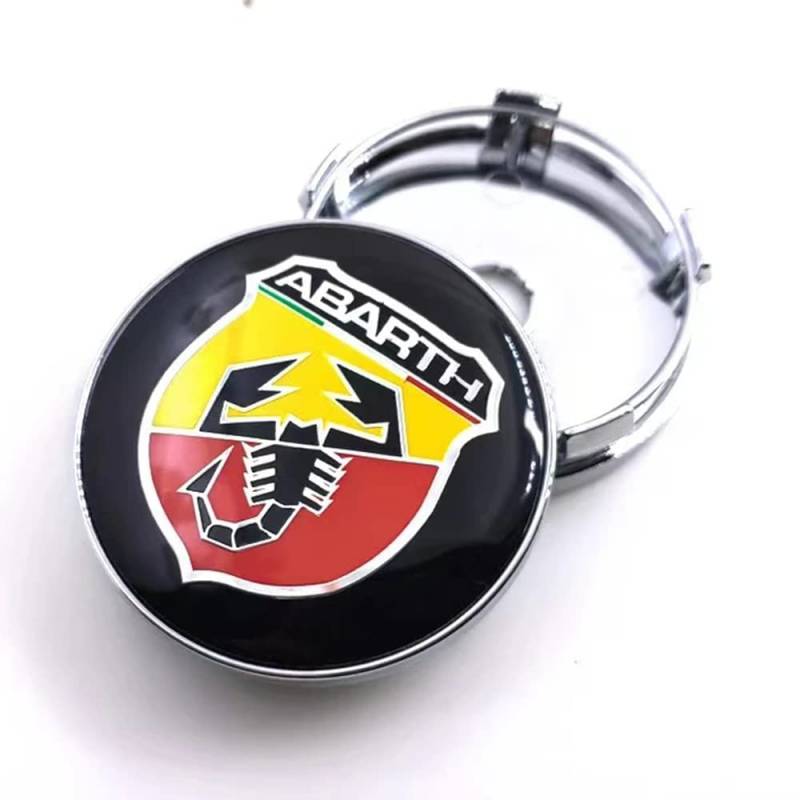 4 Stück Nabendeckel Radnabendeckel für Abarth 56mm 60mm Wasserdicht Staubdicht Dekoration Zubehör,60mm von DEZARO