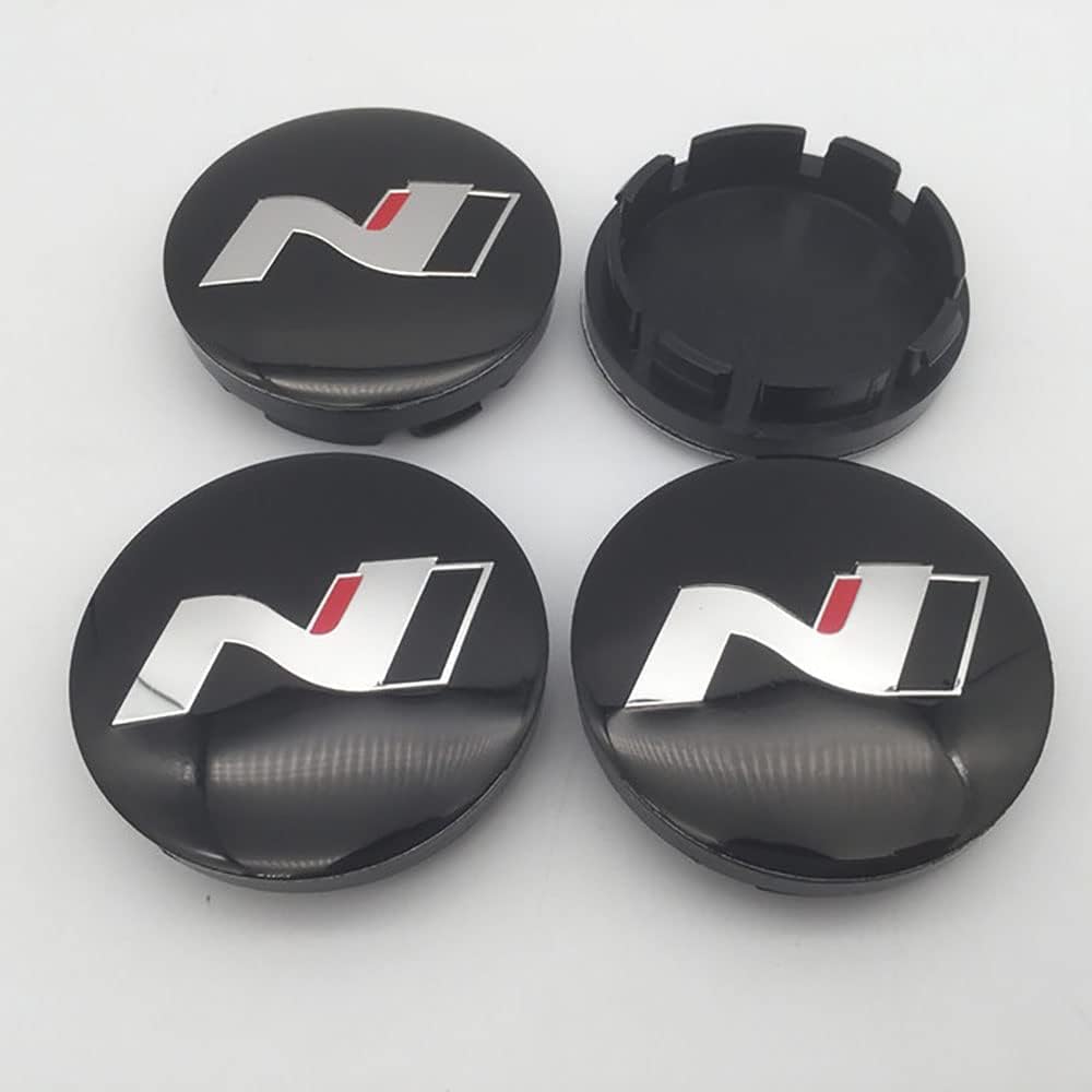 4 Stück Nabendeckel Radnabendeckel für Hyundai N N LINE Sonata Elantra Kona Tucson I30 I20 56MM 60MM Wasserdicht Staubdicht Dekoration Zubehör,A-56MM von DEZARO