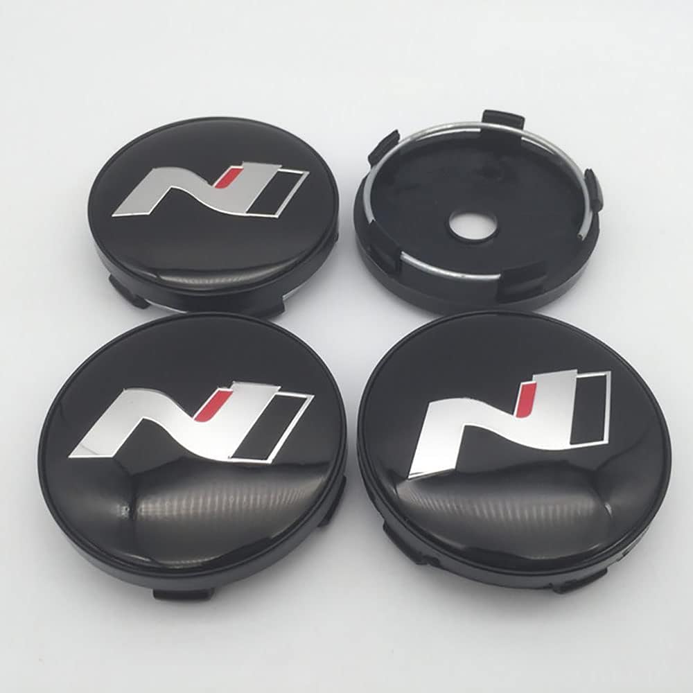 4 Stück Nabendeckel Radnabendeckel für Hyundai N N LINE Sonata Elantra Kona Tucson I30 I20 56MM 60MM Wasserdicht Staubdicht Dekoration Zubehör,B-60MM von DEZARO