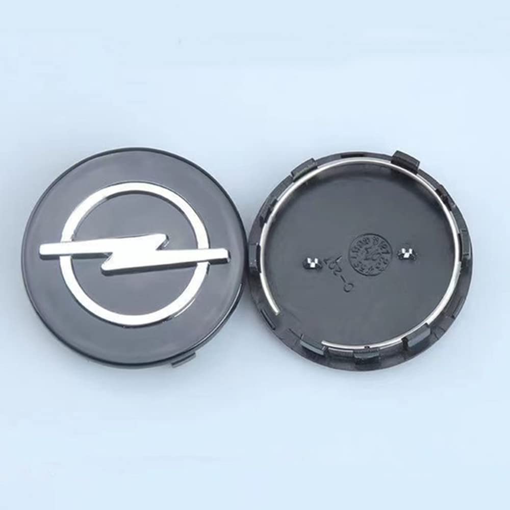 4 Stück Nabendeckel Radnabendeckel für Opel Astra Zafira Corsa Mokkav 58mm 64mm Wasserdicht Staubdicht Dekoration Zubehör,B-58mm von DEZARO