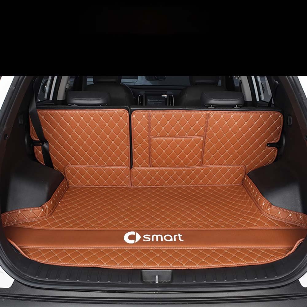 Auto Kofferraummatten, Für Smart forfour 2015-(no Audio, Integrated backrest), Kratzfest, Allwetter, Schützt vor Schmutz, verschleißfest, Vollabdeckung, Innere Zubehör,F von DFCDWTG