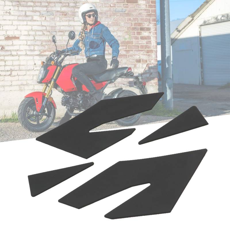 DFFMQSJ 2024 Neuer Motorrad-Tankpad-Schutz, kompatibel mit Honda MSX125SF 2016 2017 2018 2019, seitlicher Tankpad-Aufkleber, Anti-Rutsch-Gas-Kniegriff-Traktionspad, Tankpad-Zubehör, Schwarz von DFFMQSJ