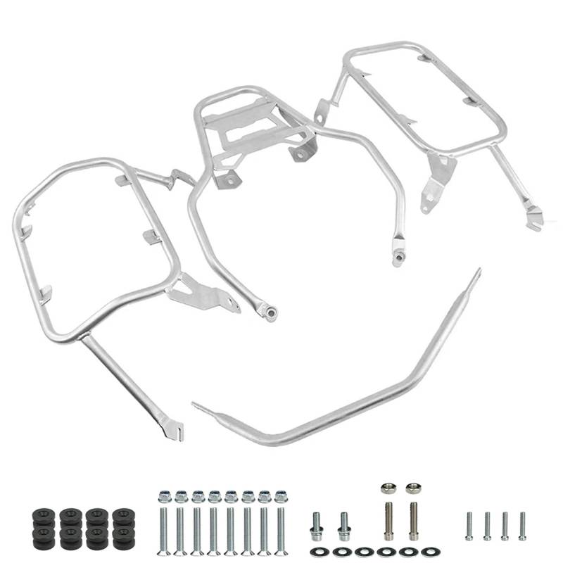 DFFMQSJ Edelstahl-Motorrad-Heckgepäckträger-Set mit seitlichen Satteltaschen-Stützgestellen Passend für BMW R1200GS R1250GS Gepäckträger Seitenträger-Gepäckmontagehalterung von DFFMQSJ