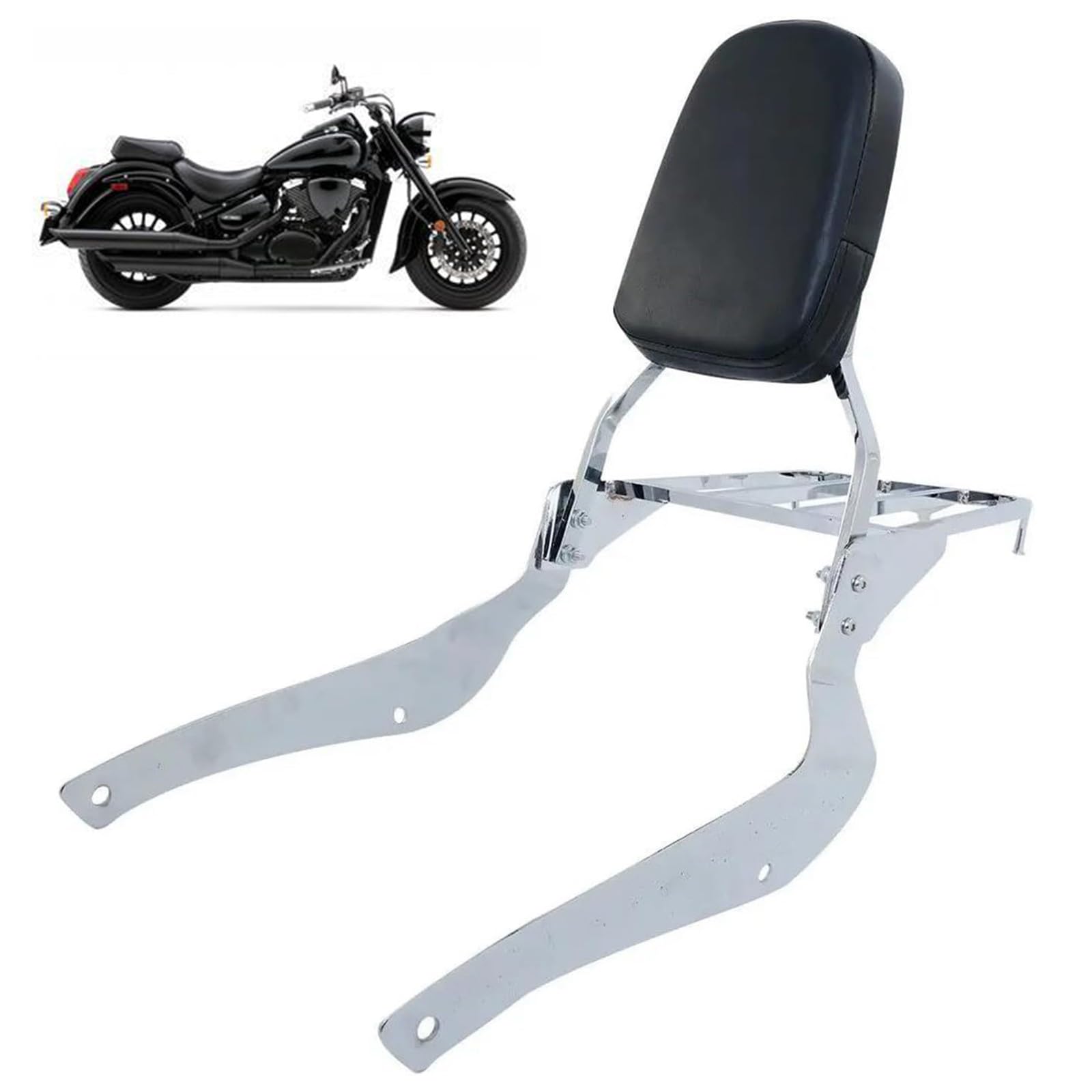 DFFMQSJ Gepäckträger Motorrad Sissy Bar Rückenlehne Gepäckträger Set, Motorrad-Hinterradgepäckträger Für Suzuki C50 2005-2011 Für Intruder Für Volusia VL 800 2001-2011 Hinterer Gepäckträger von DFFMQSJ