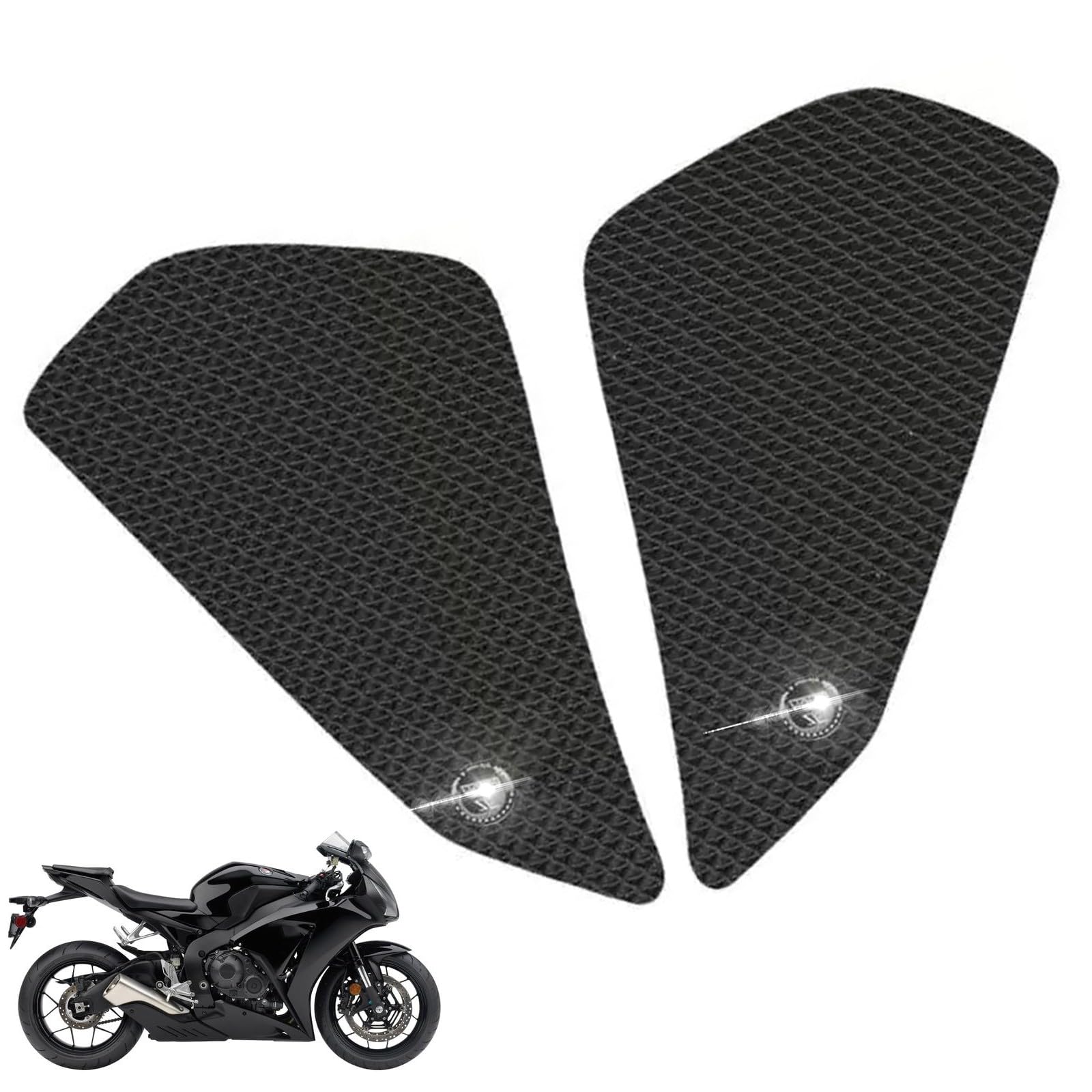 DFFMQSJ Kompatibel mit Honda CBR1000RR CBR 1000 RR 2004-2007, seitlicher Tankschutz, Aufkleber, Anti-Rutsch-Tankpad, Kniegriff, Traktionspad, Motorradzubehör, Schwarz von DFFMQSJ