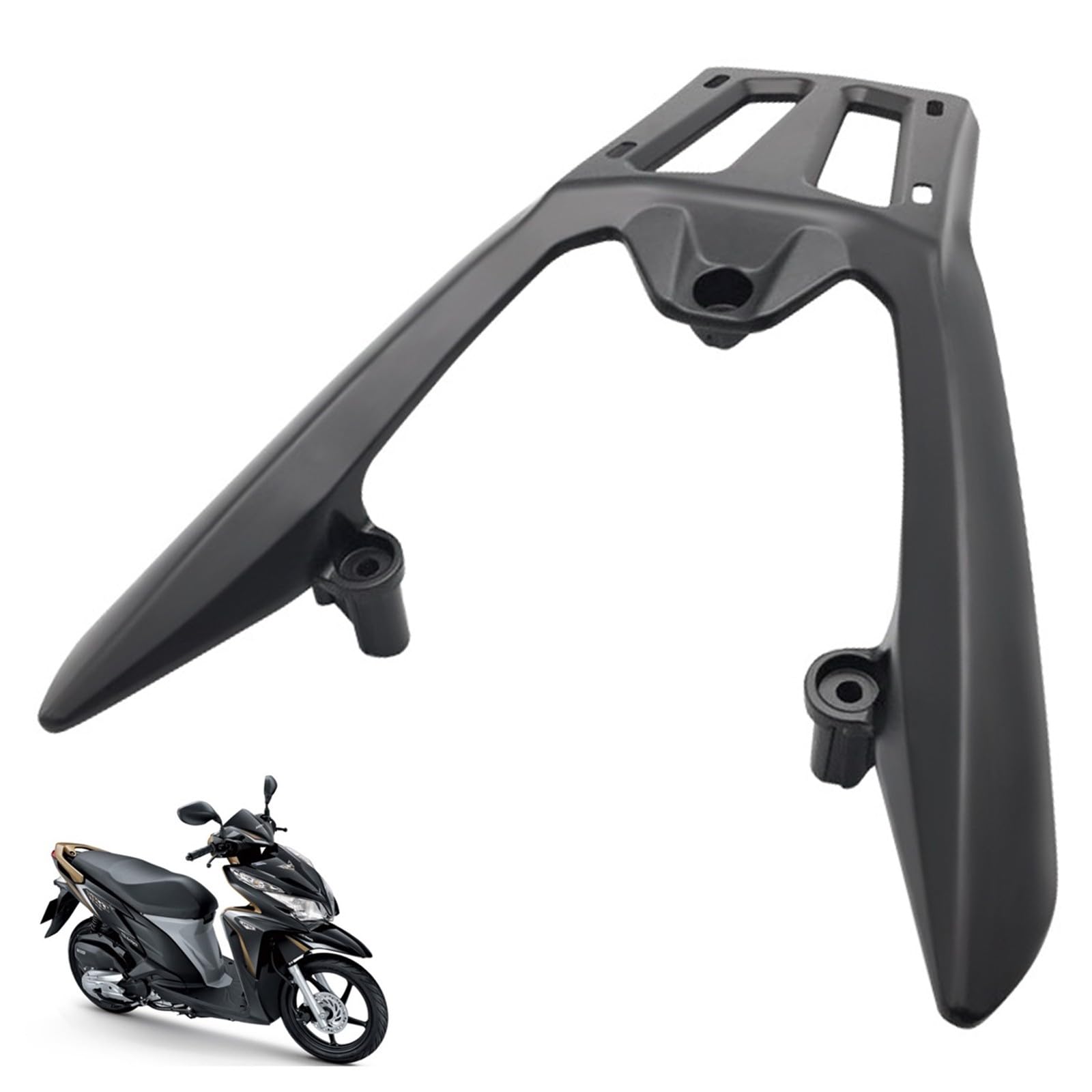 DFFMQSJ Kompatibel mit Honda Click 125 150 Vario 125 150 Motorrad-Heckgepäckträger, Topbox-Halterung aus Aluminiumlegierung, schwarzes Zubehör für Gepäckträgerverlängerung, Regalhalter von DFFMQSJ