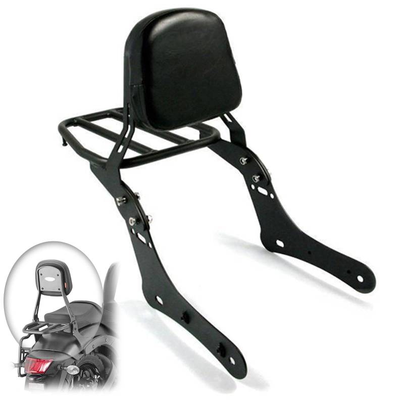 DFFMQSJ Motorrad-Rückenlehne Sissy Bar mit Gepäckträger hinten für Kawasaki Vulcan S 650 VN650 Top-Box-Halterung Stützhalterung Metall Erweiterte Sitzablage Frachtträger Hintere Beifahrerrückenlehne von DFFMQSJ