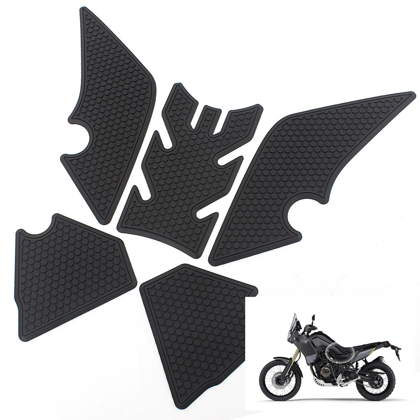 DFFMQSJ Universelles seitliches Tankpad für Motorräder, Aufkleber, Anti-Rutsch-Tankpad für Kniegriffe, kompatibel mit Yamaha XTZ 700 Tenere700 2019 2020 2021, Motorradzubehör(A Set) von DFFMQSJ