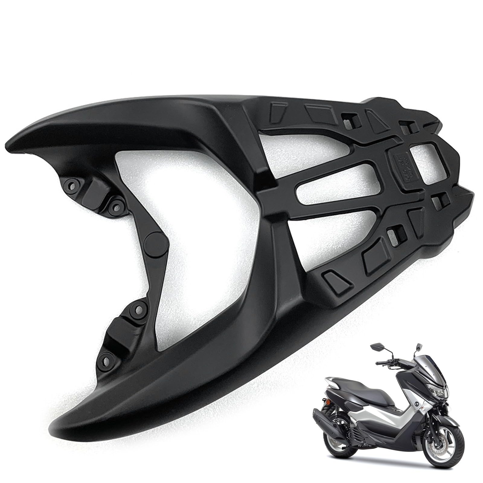 Kompatibel mit Yamaha NMAX 155 2015-2024 Motorrad-Gepäckträger, Heckkofferraum-Aufbewahrungsträger, Top-Box-Halterung, Halterung, Frachtträger, Regalhalter, Motorradzubehör(20-24,Matte Black) von DFFMQSJ