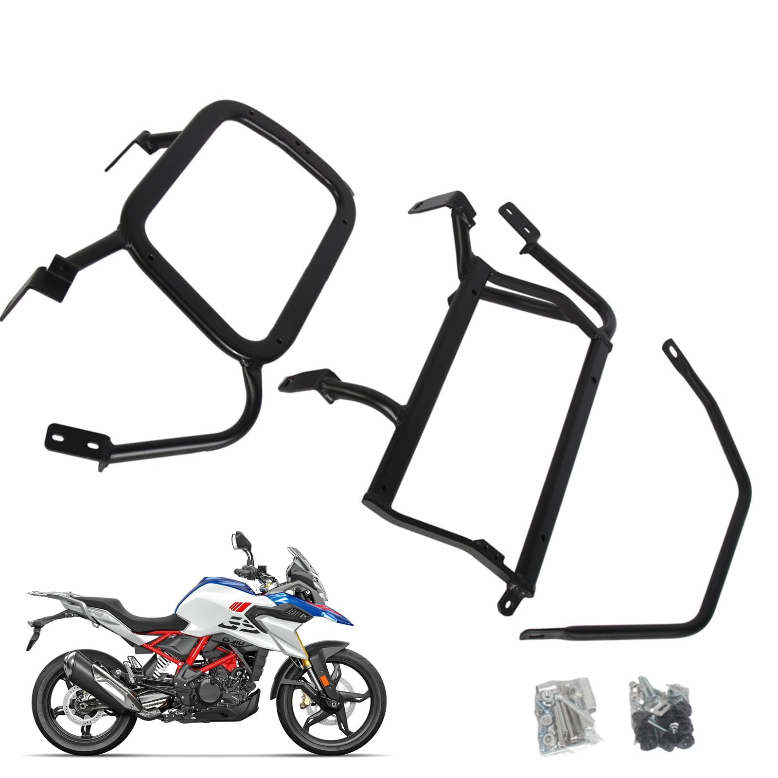 DFFMQSJ Motorrad-Satteltaschen-Stützgestelle Seitengepäckträger Kompatibel mit BMW G310GS G 310 GS Stahl-Seitenbox Stabilisatorrahmen Seitenträger Gepäckmontagehalterung Zubehör von DFFMQSJ