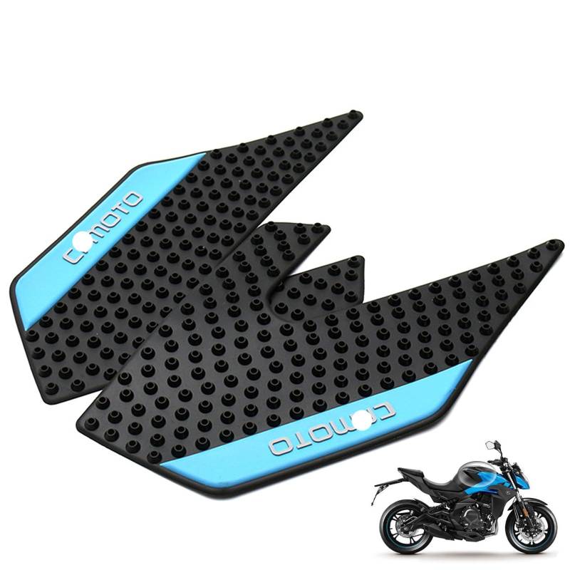 Seitlicher Tankpad-Schutzaufkleber für Motorrad, rutschfest, für Kniegriffe, Traktionspad, Tankpad, kompatibel mit CFMOTO CF- Moto 400NK 650NK CF650TR 2018-2024, Schwarz/Blau, wasserdicht(Blue) von DFFMQSJ