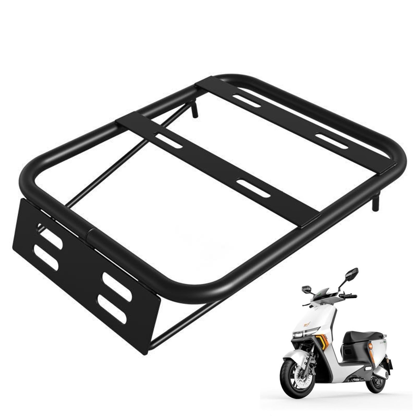 Universeller Gepäckträger hinten aus Metall, Gepäckträger hinten, Stabiler Regalhalter, E-Bike, Motorradzubehör(Black) von DFFMQSJ