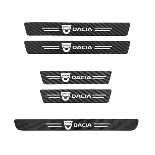 Auto Einstiegsleisten Schutz Pour Dacia Logan 2012-2020, Türschweller Aufkleber Einstiegsleisten Türschweller Schritt Platte Lackschutzfolie Kohlefaser Anti-Kratz Zubehö,5PCS von DFVBNH