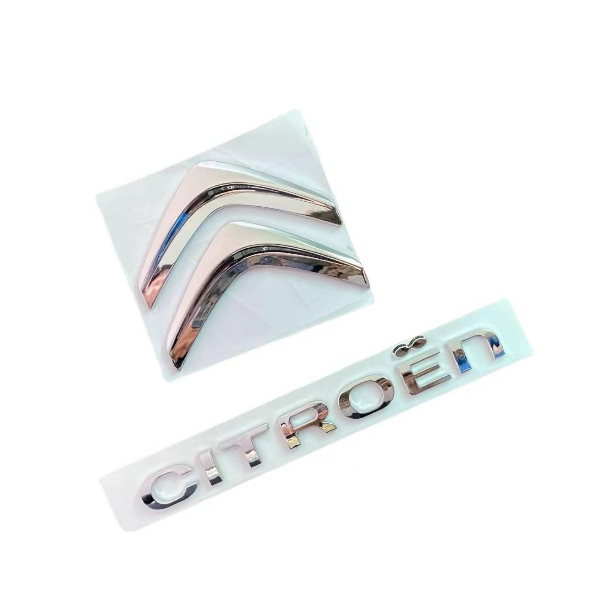 Auto Emblem Aufkleber für Citroen C1 2014-2023, Logo Emblem Badge Aufkleber Abzeichen Aufkleber Motorhaube Vorne und Hinten und Kofferraum Logo Dekoration Zubehör,Silver-A+B von DFVBNH