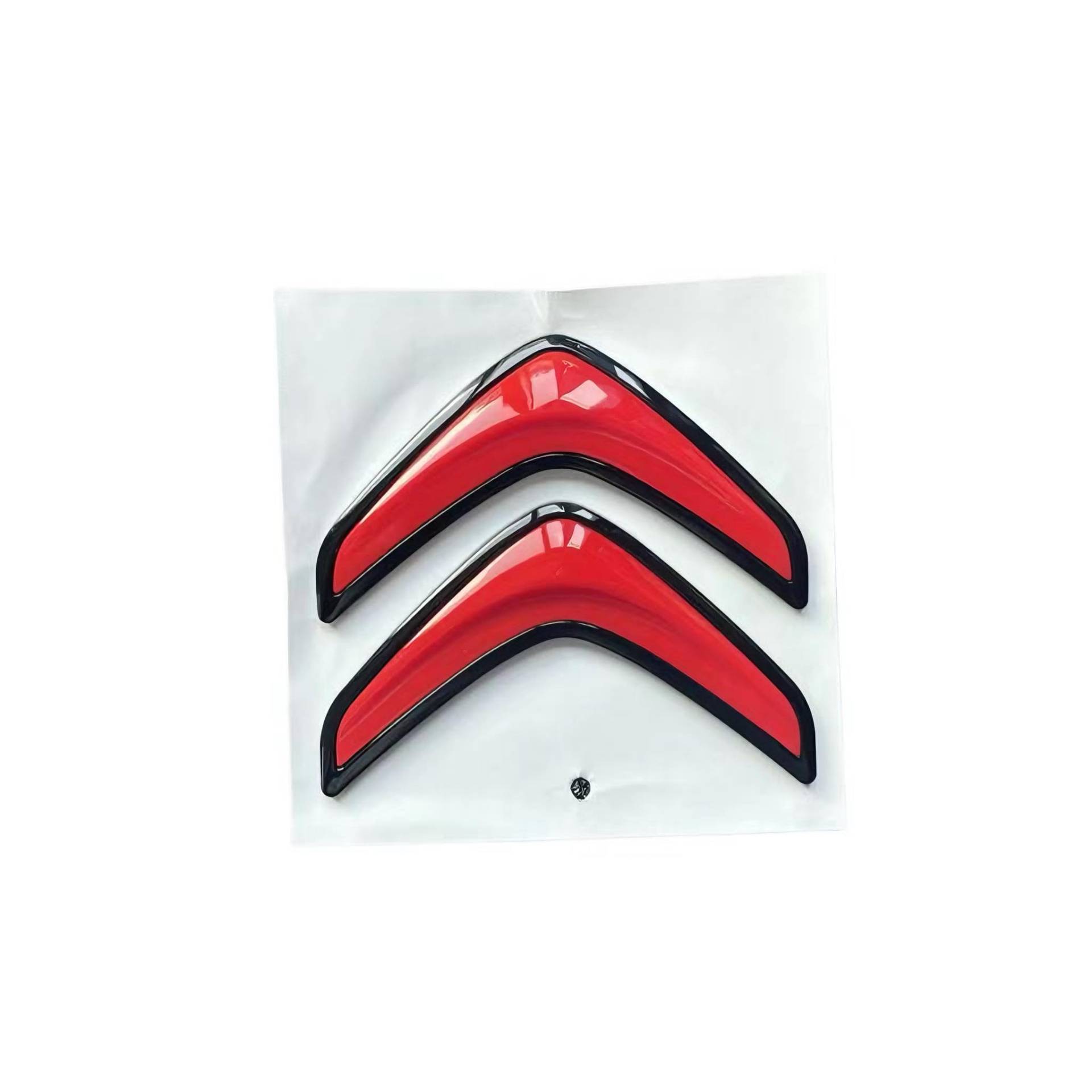 Auto Emblem Aufkleber für Citroen C3 2013-2017, Logo Emblem Badge Aufkleber Abzeichen Aufkleber Motorhaube Vorne und Hinten und Kofferraum Logo Dekoration Zubehör,Red-B von DFVBNH