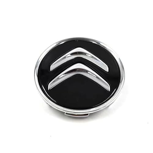 Auto Nabendeckel für Citroen C6 2016-2023, Nabenkappen Radnabenabdeckung Felgenkappen Radnabenkappen Felgendeckel Radnabendeckel ABS Logo Ersetzen Zubehör 4 PCS,Black-60mm von DFVBNH