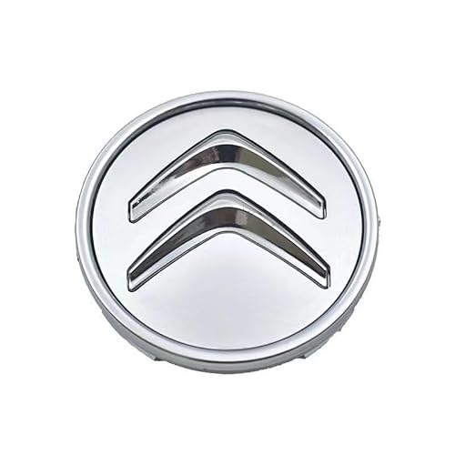 Auto Nabendeckel für Citroen C6 2016-2023, Nabenkappen Radnabenabdeckung Felgenkappen Radnabenkappen Felgendeckel Radnabendeckel ABS Logo Ersetzen Zubehör 4 PCS,Silver-60mm von DFVBNH