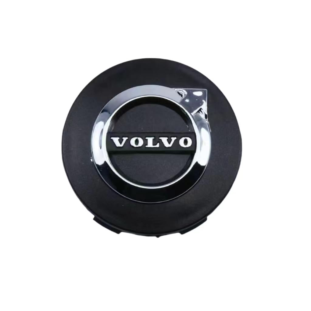 Auto Nabendeckel für Volvo XC90 2015-2023, Nabenkappen Radnabenabdeckung Felgenkappen Radnabenkappen Felgendeckel Radnabendeckel ABS Logo Ersetzen Zubehör 4 PCS,Black-65mm von DFVBNH