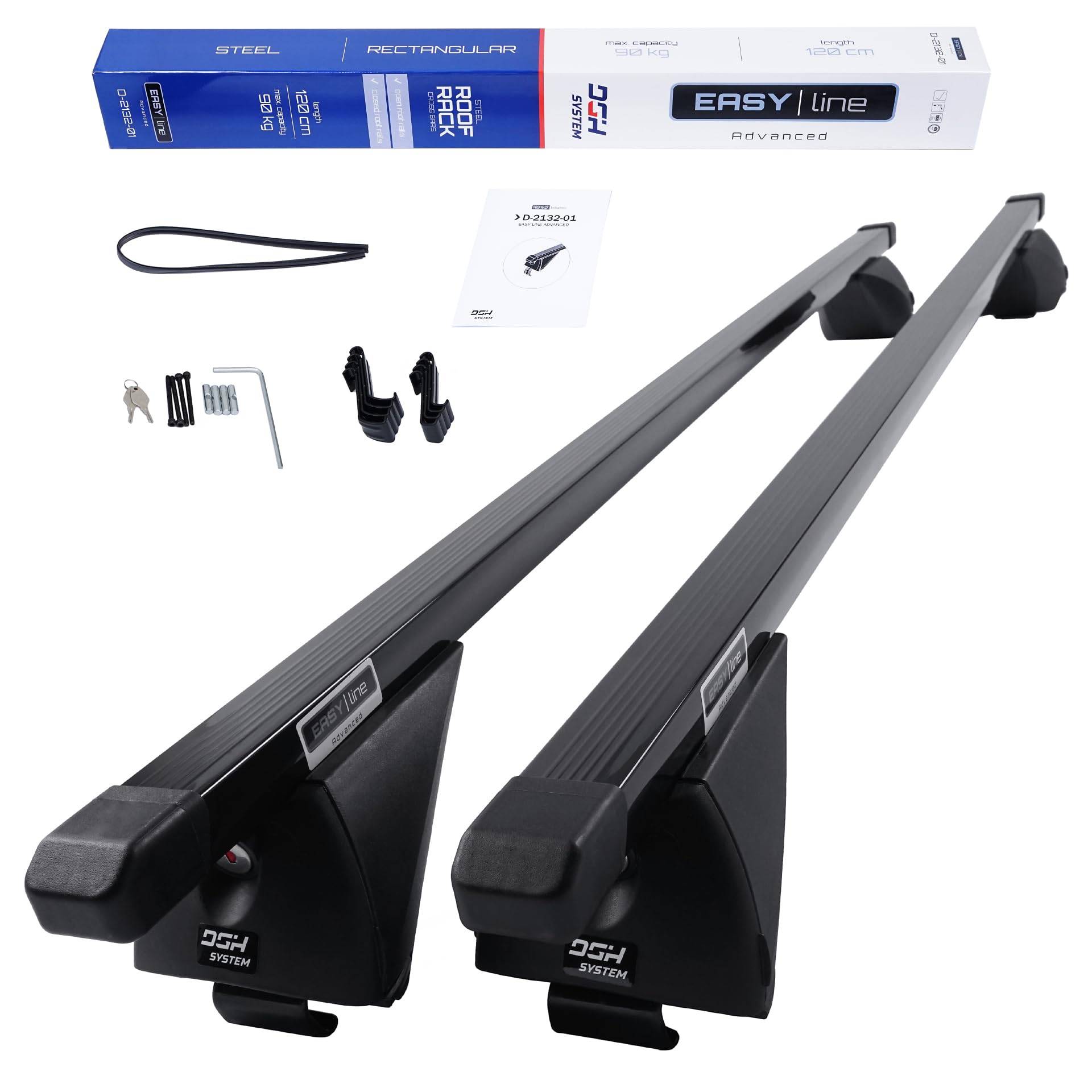 DGH SYSTEM Kompletter Stahl-Dachträger Relingträger Easy Line Advanced 120 cm kompatibel mit Ford Mondeo V Kombi 2015-2022 mit geschlossener Dachreling, abschließbar, Nutzlast 90 kg DGH SYSTEM Kompletter Stahl-Dachträger Relingträger Easy Line Advanced 120 cm kompatibel mit Ford Mondeo V Kombi 2015-2022 mit geschlossener Dachreling, abschließbar, Nutzlast 90 kg von DGH System