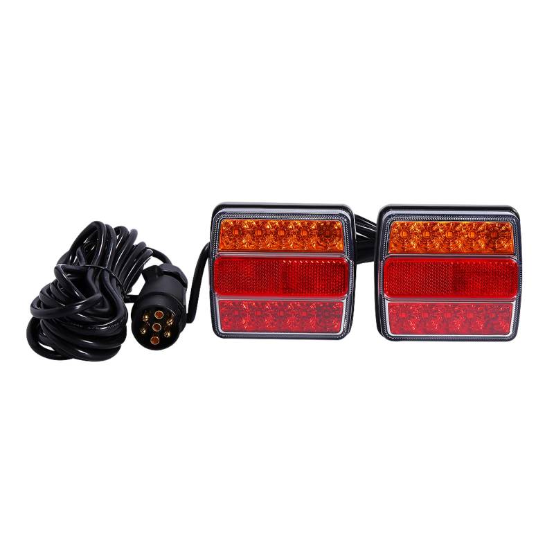 DGJMuu 12V Magnet Rücklicht Set Heckleuchte Rücklichter LED Anhänger Rückleuchten, komplett verkabelt mit 7-poligem Stecker Anhängerbeleuchtung Set von DGJMuu