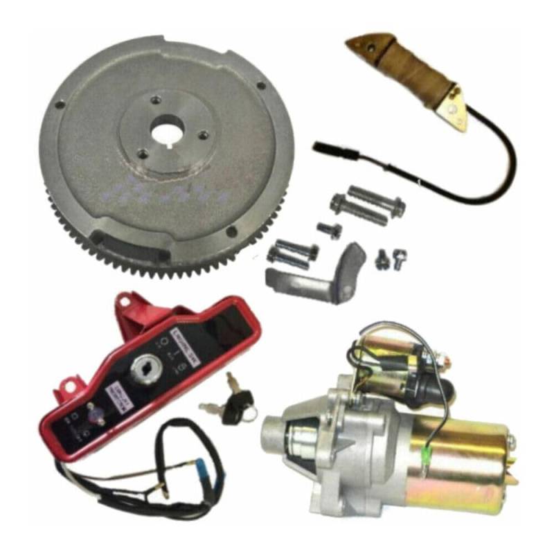 Elektrostarter Start Kit für Das Schwungrad-Startermotor Für HONDA GX340 11HP, HONDA GX390 13HP mit Schlüsselschalterbox Starter Anlasser Magnet Motor von DGJMuu