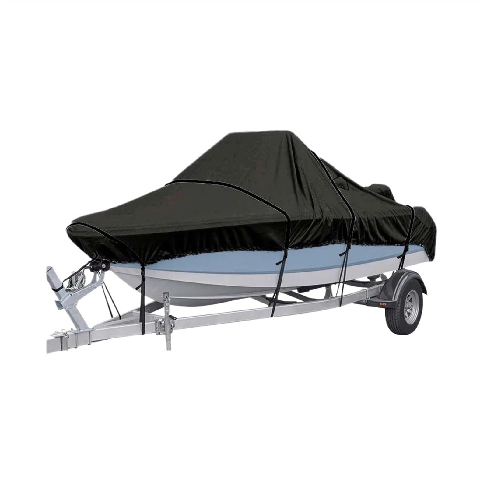 Bootsabdeckung 1 Stück Yachtbootabdeckung Anti-UV Wasserdicht Staubdicht Schutz Heavy Duty 210D Marine Trailerable Canvas Bootszubehör Boat Cover Support von DGOINGPI