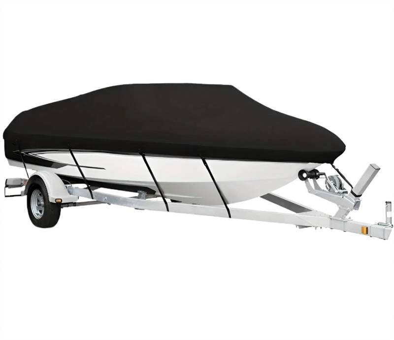 Bootsabdeckung 190T Yacht Bootsabdeckung Anti-UV Wasserdicht Outdoor Schutz Heavy Duty Marine Angeln Schnellboot 11-22FT Boat Cover Support(14-16ft (530 X290cm)) von DGOINGPI