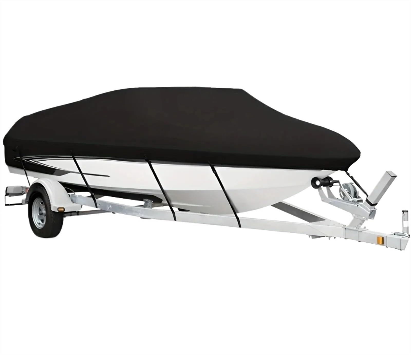 Bootsabdeckung 190T Yacht Bootsabdeckung Anti-UV Wasserdicht Outdoor Schutz Heavy Duty Marine Angeln Schnellboot 11-22FT Boat Cover Support(17-19ft (600 X300cm)) von DGOINGPI