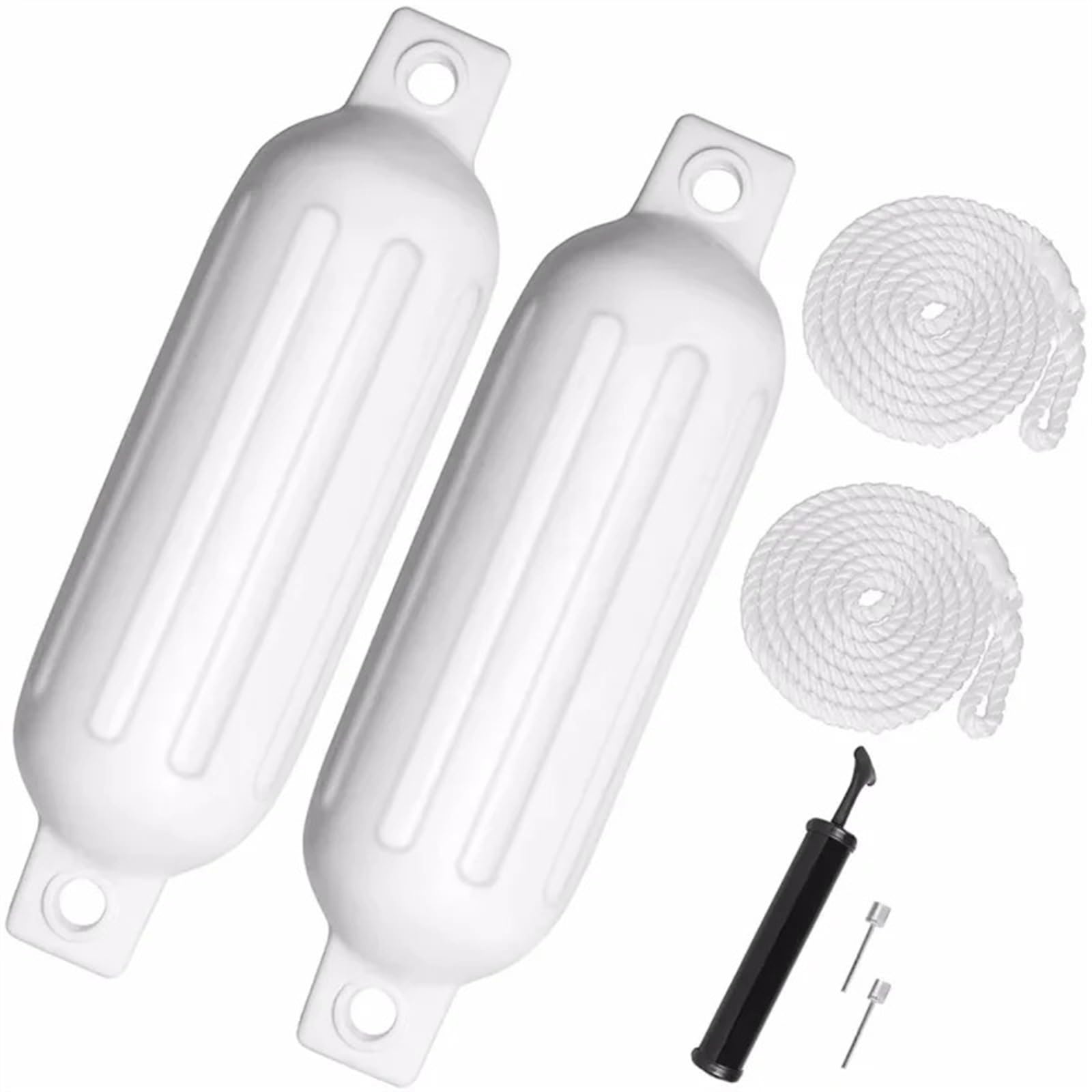 Bootsabdeckung 2 Stück PVC-Bootsfender Marine Bumper Schlauchbootfender Anti-Crash-Boje Yacht Docking Mooring Shield Schutz 6,5 Zoll 8,5 Zoll Boat Cover Support(White-8.5inch) von DGOINGPI