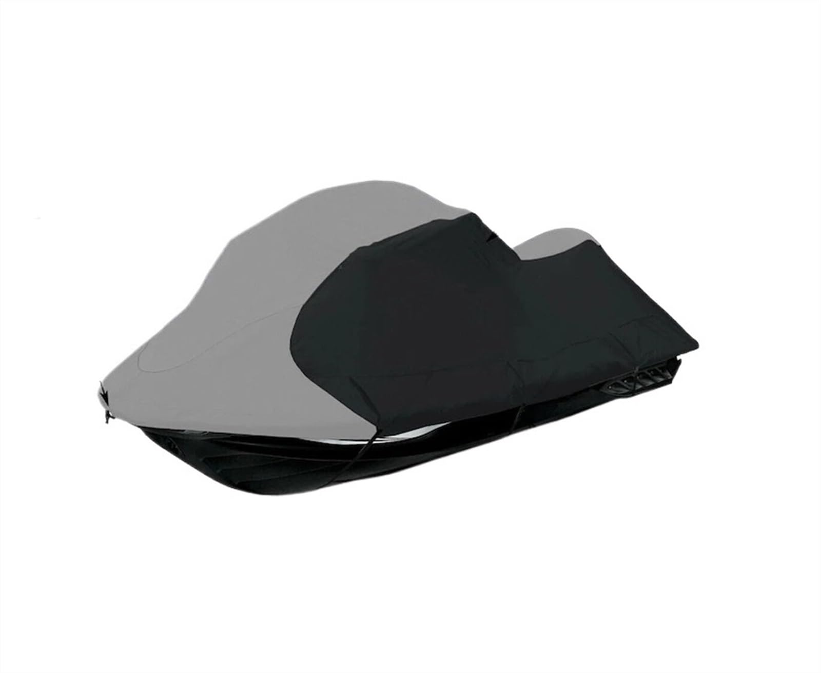 Bootsabdeckung 210D wasserdichte Motorboot Jet Ski Trailerable Abdeckung Durable Oxford Tuch Anhänger Abdeckung Boat Cover Support(3.6x2.5M Black Gray) von DGOINGPI