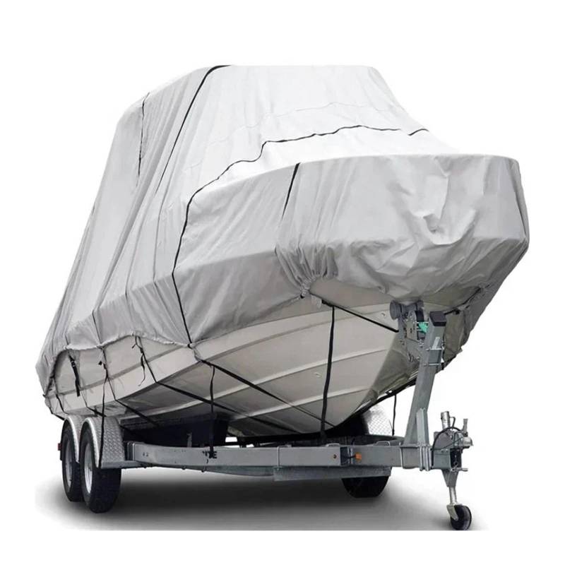 Bootsabdeckung 22ft T-Top Bootsabdeckung Persönliches Wasserfahrzeug Wetterfeste Ripstop Trailerbare Hochleistungs-Polyester-Bootsabdeckung Bis Zu 114" Breite Boat Cover Support(420D) von DGOINGPI