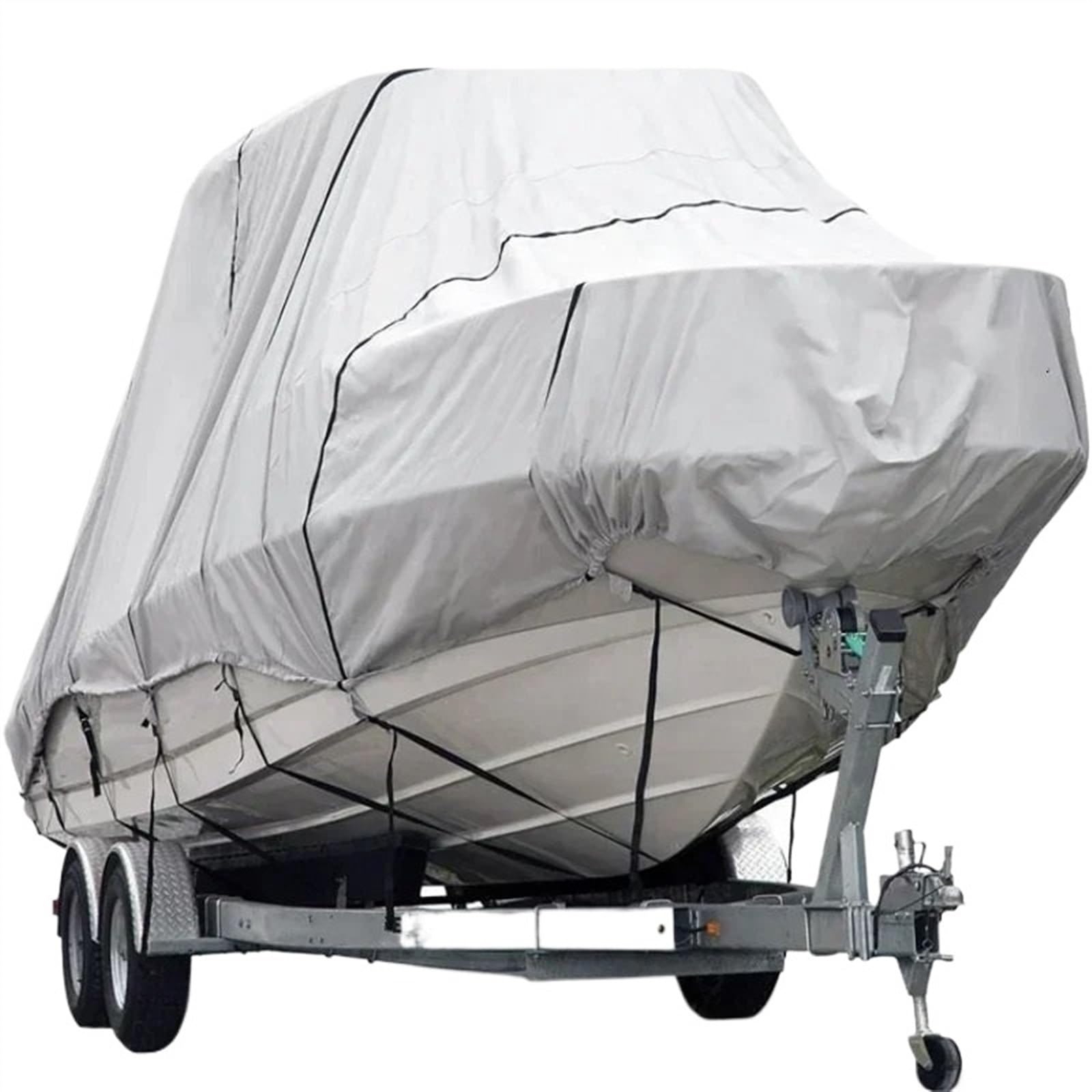 Bootsabdeckung 26-28FT 600D T-Top Bootsabdeckung Wetterfest Ripstop Trailerbar 420D Polyester Marine Zubehör Für Yacht BREITE 114" Boat Cover Support(420D) von DGOINGPI