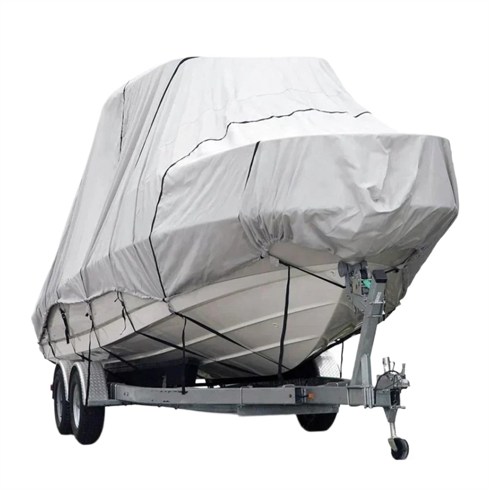 Bootsabdeckung 30-32ft 600D T-Top Bootsabdeckung Persönliches Wasserfahrzeug Wetter Ripstop Trailerbare Polyester Bootsabdeckung Bis Zu 114" BREITE Boat Cover Support(420D) von DGOINGPI