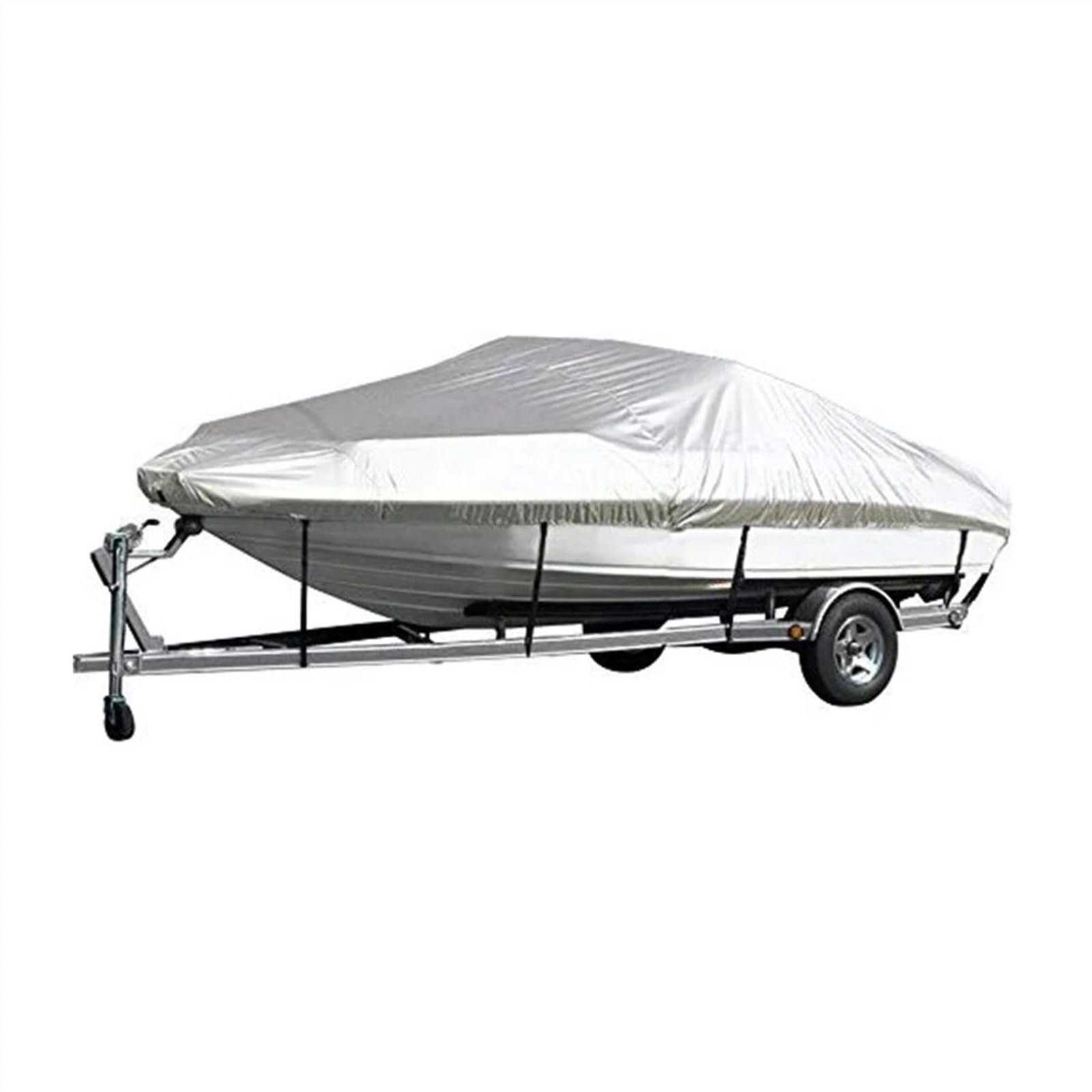 Bootsabdeckung Bootsabdeckung Yacht Außenschutz Wasserdicht Heavy Duty Silber Reflektierend 300D Oxford Stoff Anti-Smashing Reißfest Boat Cover Support(11-13FT Cover) von DGOINGPI