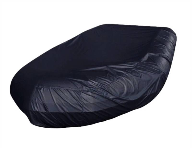 Bootsabdeckung Marine Bootsabdeckung 7,5-17ft Größe Wasserdicht Anti UV EIS Schnee Schlauchboot Schlauchboot Angeln Gummiboot Kajak Sonnenschutz Boat Cover Support(380X94X46cm Black) von DGOINGPI