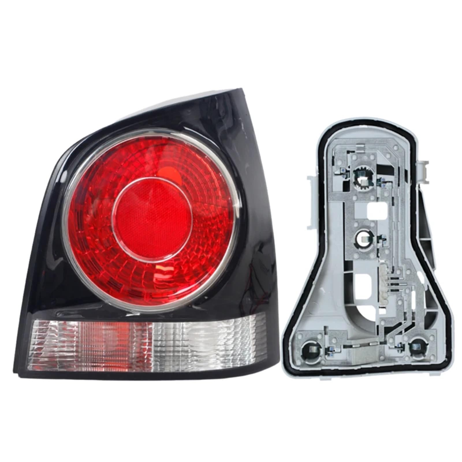 DGOINGPI Rücklicht Komp Für Volkswagen VW Polo 9N 9N3 Fließheck 2005-2010 Rücklichtgehäuse Autozubehör Platine ohne Leuchtmittel Brake Light(Black 2 Right) von DGOINGPI