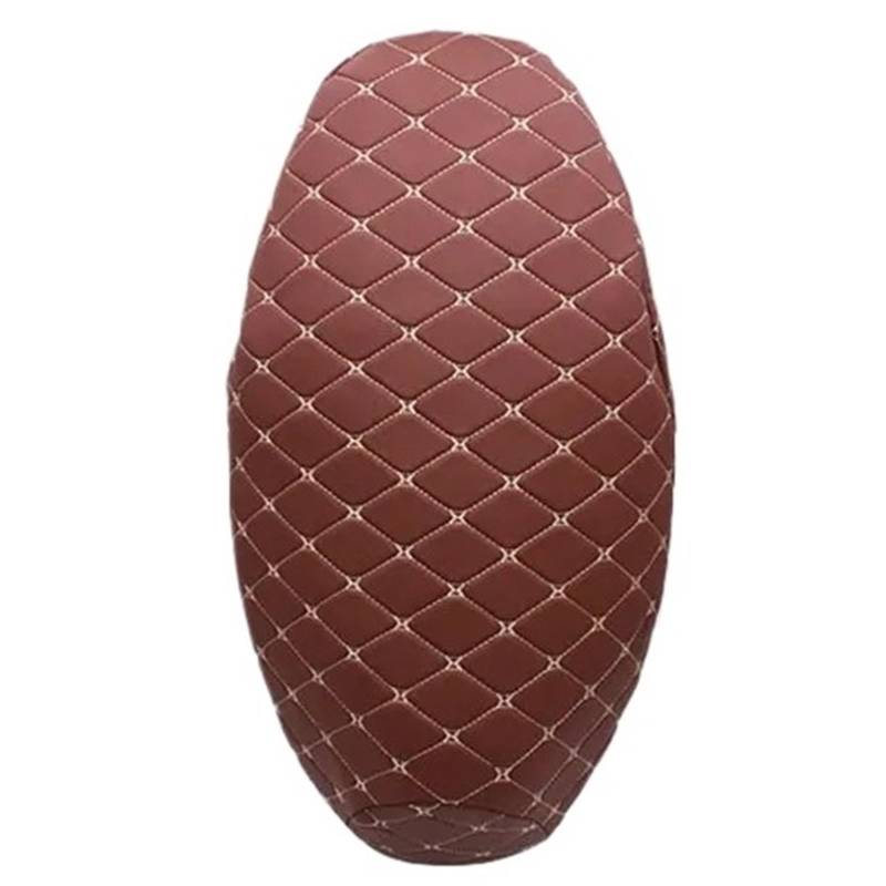 DGOINGPI Sitzbezüge Universal 3D Motorrad Zubehör Checkered Quilted Leder Sitzkissenbezug Universal Sitzbezüge(Khaki) von DGOINGPI