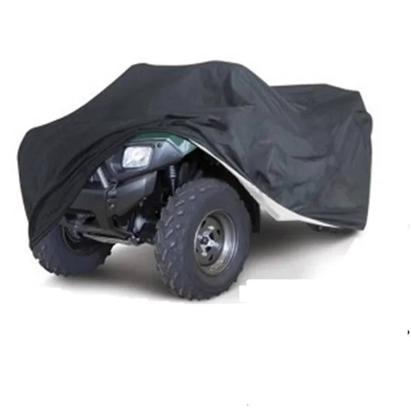 Motorrad Abdeckplane Quad Bike Schwarz Wasserdicht Staubdicht Anti-UV Auto Kart Abdeckung 3 Größe Optional 190T Motorrad wasserdichte Abdeckung Motorradplane Abdeckung(190T-XXL) von DGOINGPI