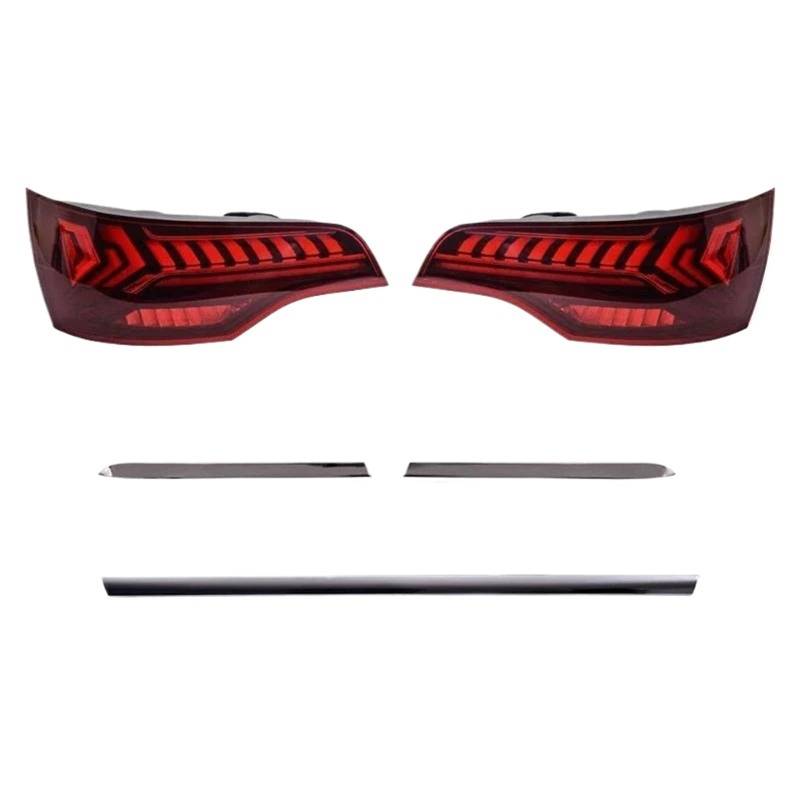 Rücklicht Komp 2Pcs Rückleuchten Für Audi Q7 2006-2015 LED Rückleuchten Auto Styling Rücklicht DRL Bremse Reverse Stop Lampe Brake Light(2006-2009Year,2PCS Red) von DGOINGPI