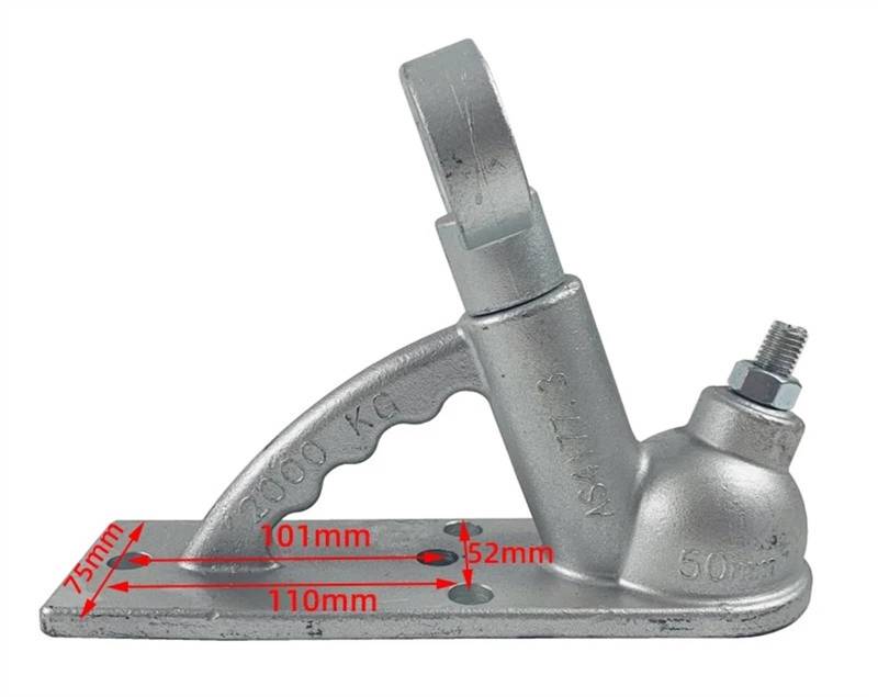 anhängerkupplung 2000 kg 3 Löcher Casting Trailer Koppler Anhängerkupplung Anhängerstecker AU Stil 50mm Hitch Ball Anhänger Teile Towing Hitch(4Holes) von DGOINGPI