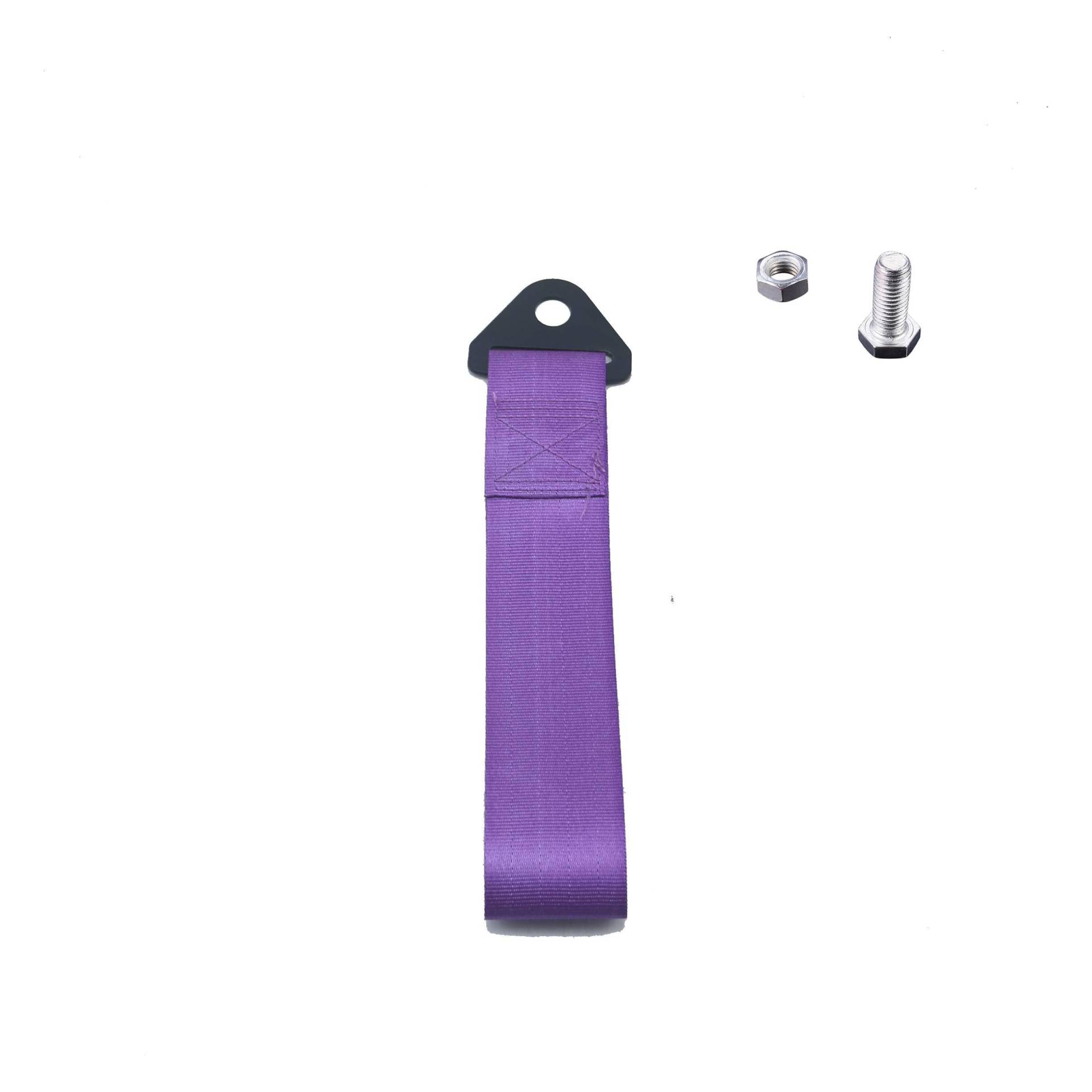 otfall-Abschleppgurt 1 STÜCK Universeller, hochwertiger Rennwagen-Abschleppgurt, Seile, Hakenleisten, 24,5 cm, mit Schrauben und Muttern Schwerlast-Abschleppseil(Purple) von DGOINGPI