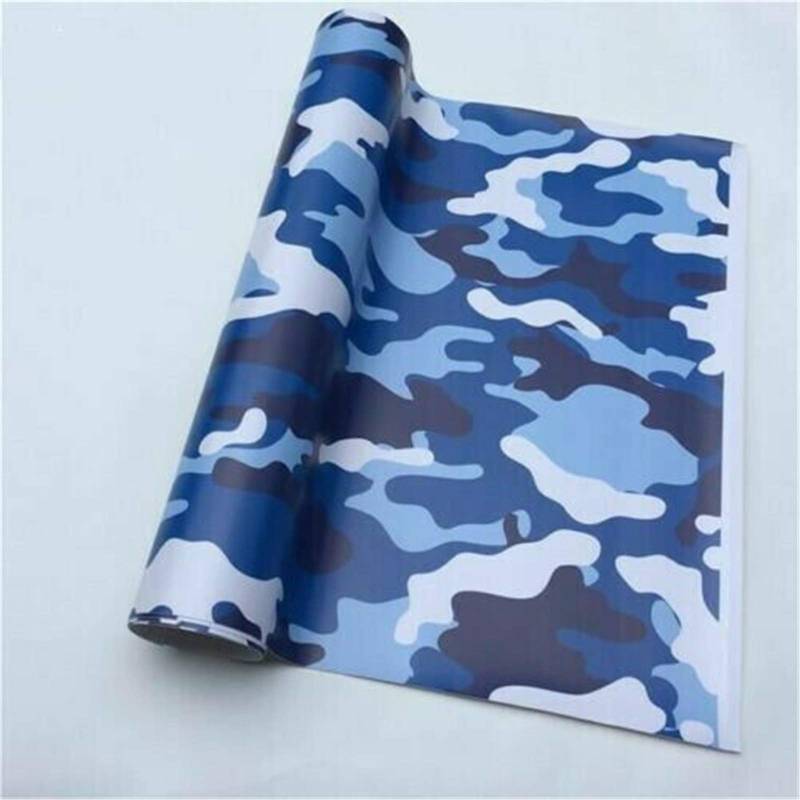 Camouflage-Vinylfolie, Camouflage, Autofolie für Auto-Styling, 2 Größen (152 x 50 cm, Blau) von DH-LINK