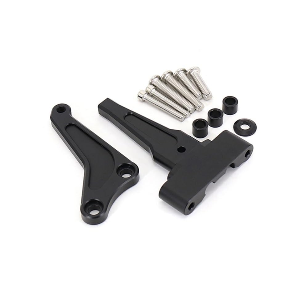 DHAEY Für Street Für Triple 765r 765rs 1200rs Motorrad Lenkung Stabilisator Dämpfer Montage Halterung Kit Lenkungsdämpfer(Bracket-Black) von DHAEY