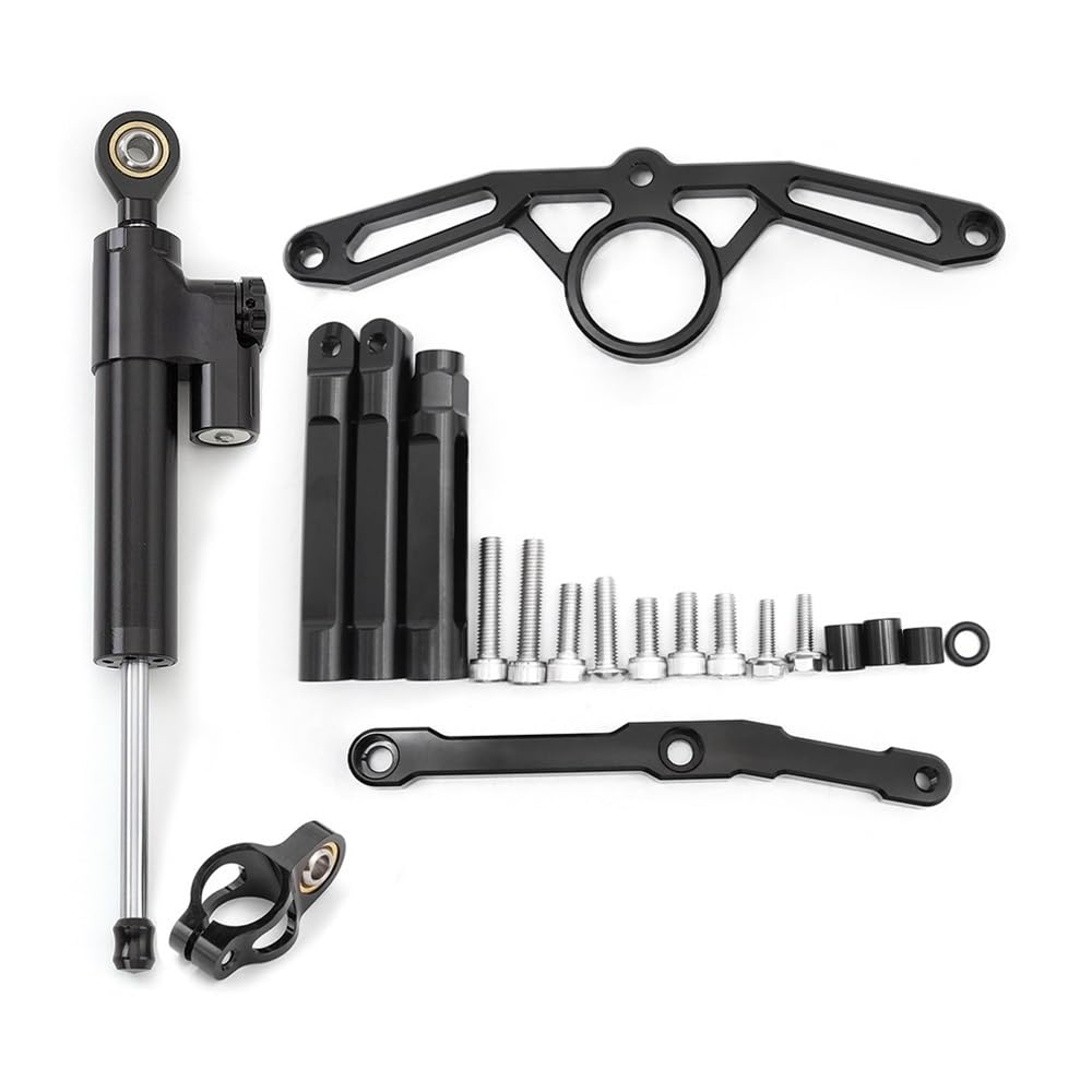 DHAEY Für Y&amaha Für MT09 Für FZ09 2021-2023 Motorrad Lenkung Dämpfer Stabilisator Halterung Montage Unterstützung Kit Lenkungsdämpfer(Black 1Set) von DHAEY