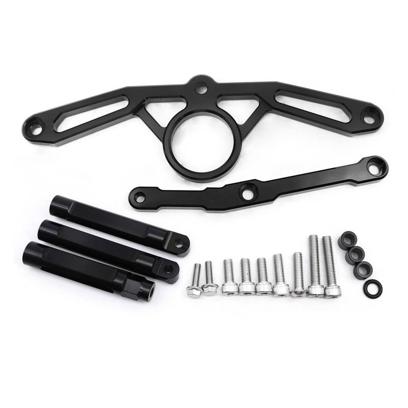 DHAEY Für Y&amaha Für MT09 Für FZ09 2021-2023 Motorrad Lenkung Dämpfer Stabilisator Halterung Montage Unterstützung Kit Lenkungsdämpfer(Black Bracket) von DHAEY