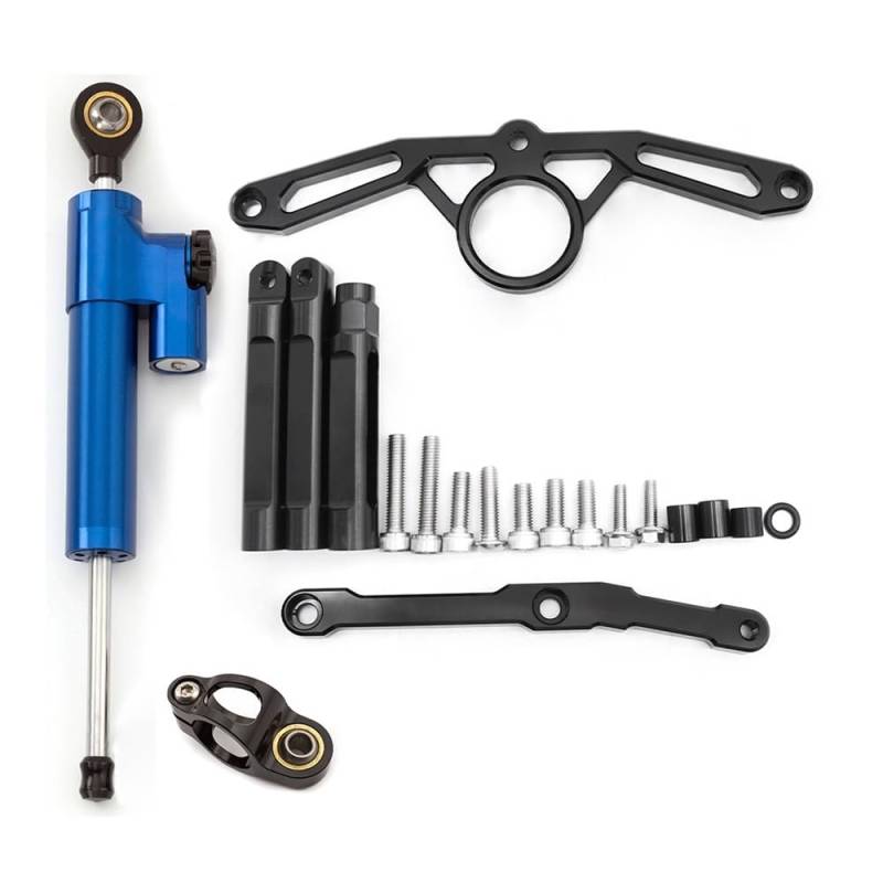 DHAEY Für Y&amaha Für MT09 Für FZ09 2021-2023 Motorrad Lenkung Dämpfer Stabilisator Halterung Montage Unterstützung Kit Lenkungsdämpfer(Blue Set) von DHAEY