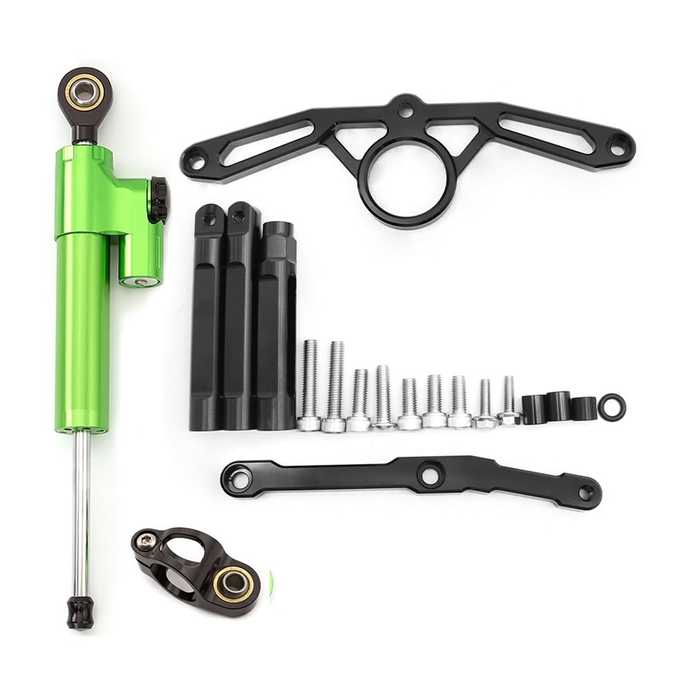 DHAEY Für Y&amaha Für MT09 Für FZ09 2021-2023 Motorrad Lenkung Dämpfer Stabilisator Halterung Montage Unterstützung Kit Lenkungsdämpfer(Green Set) von DHAEY