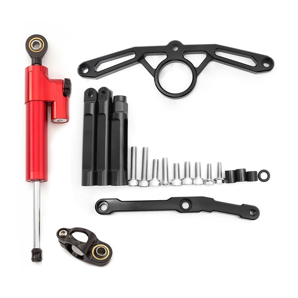 DHAEY Für Y&amaha Für MT09 Für FZ09 2021-2023 Motorrad Lenkung Dämpfer Stabilisator Halterung Montage Unterstützung Kit Lenkungsdämpfer(Red Set) von DHAEY