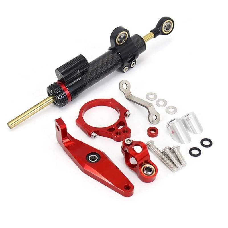 DHAEY Motorrad Zubehör Lenkung Stabilisieren Dämpfer Halterung Für Y&amaha Für MT 09 Für MT09 SP Für MT-09 SP 2021 2022 2023 Lenkungsdämpfer(Red 1 Set - B) von DHAEY